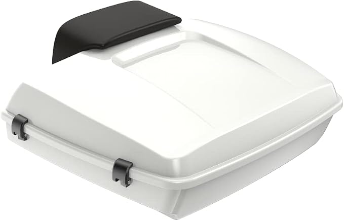 Advanblack Road Glide Tour Trunk Pack Stone Washed White Pearl Razor Tour Trunk Pack Backrest Pad for '97-'25 Harley Touring Road King Street Glide Electra Glide CVO models