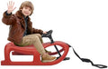 Winter Snow Sled for Kids, 220lb Load Capacity Sleigh with Footrest and Easy-Grip Rope, Lightweight 8.8lbs Durable PE Plastic Toboggan for Outdoor Snow Play, Parent-Child Sledding Adventure