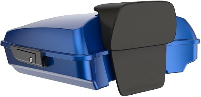 Advanblack Road Glide Tour Trunk Pack Bright Billiard Blue Razor Tour Trunk Pack Backrest Pad for '97-'25 Harley Touring Road King Street Glide Electra Glide CVO models