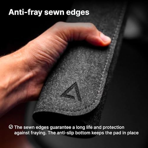 DELTAHUB - Minimalistic Felt Desk Protective Pad, Anti-Fray, Anti-Slip, Easy to Clean, Easy Glide, Long Lasting, Sleek Design, Comfortable, Resistant, Desk Mat, PC, Mac, Laptop - Medium (12x35inch)