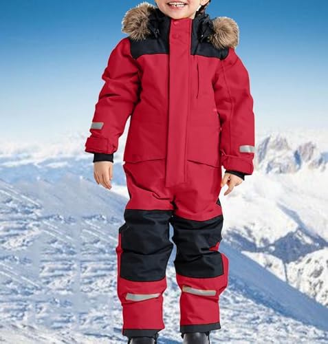 YRAETENM Snow Suit for Kids Boys Girls One Piece Snowsuit Girls and Boys Waterproof Insulated Winter Jumpsuit Coveralls