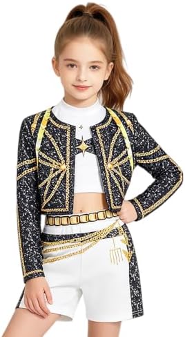 Pop Star Costume Kids Girls Fantasy Stage Outfit Halloween Costumes Set