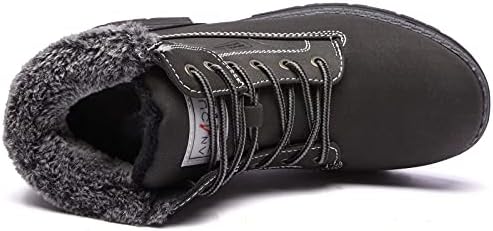 ANJOUFEMME Womens Hiking Snow Winter Boots - Waterproof Outdoor Ankle Boots for Women Comfortable Warm Fur Boots for Backpacking Cycling