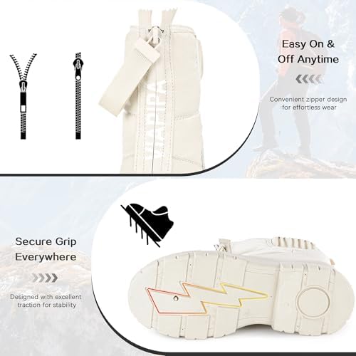 Women's Warm Insulated Fashion Winter Boots, Mid-Calf Waterproof Snow Boots