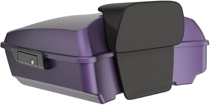 Advanblack 2025 RG Tour Trunk Pack Purple Abyss Denim Chopped Tour Trunk Pack Backrest Pad for '97-'25 Harley Touring Road King Street Glide Electra Glide CVO models