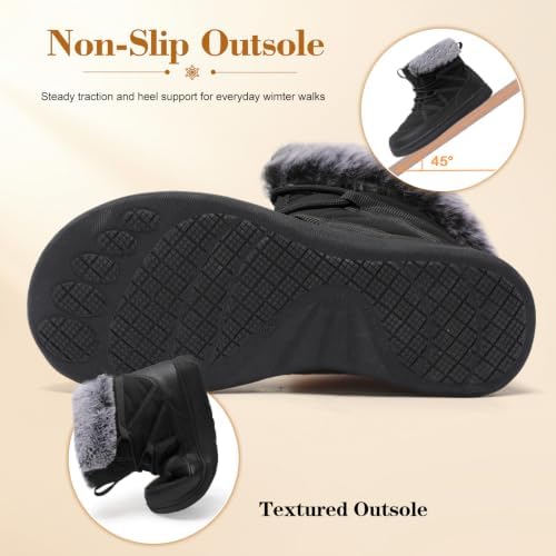LeIsfIt Women's Winter Boots Faux Fur Lined Warm Ankle Booties
