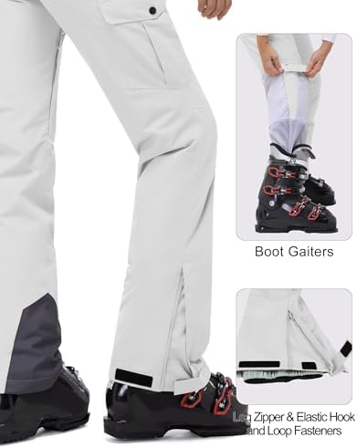 33,000ft Women's Insulated Snow Pants Waterproof Ski with Boot Gaiters