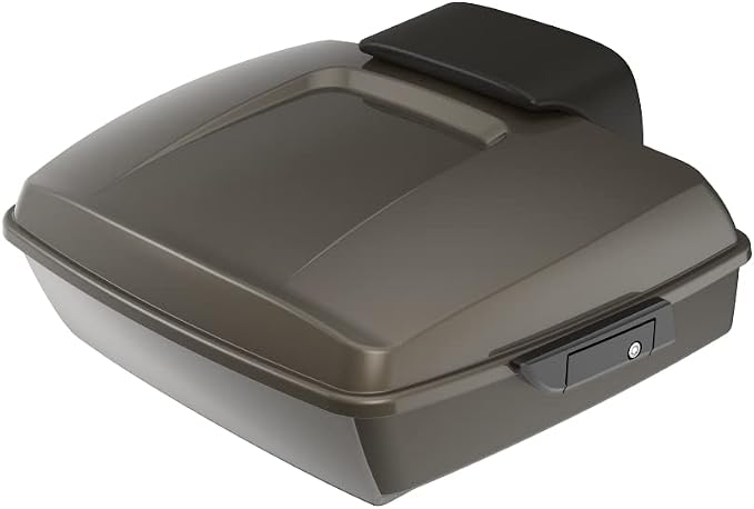 Advanblack Road Glide Tour Trunk Pack River Rock Gray Chopped Tour Trunk Pack Backrest Pad for '97-'25 Harley Touring Road King Street Glide Electra Glide CVO models
