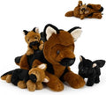 MorisMos German Shepherd Stuffed Animal with 3 Puppies