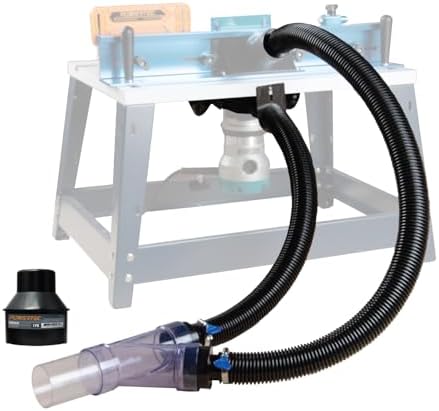 POWERTEC 70488 Dust Collector Fittings, Router Table Dust Collection System w/Y Fitting, Hoses, Reducers Shop Vac Works w/BOSCH PR20EVS, Makita & Porter Cable, Not Compatible with Lift Router Tables