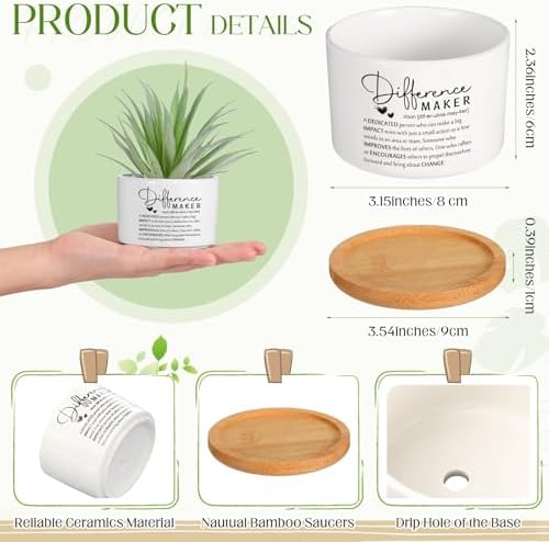 12 Pcs Difference Maker Gifts Succulent Pots Bulk for Employee