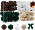 SHareconn 80pcs Velvet Christmas Tree Balls Ornaments Set Decorations Green