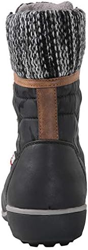 GLOBALWIN Women's Snow Boots Waterproof Mid-Calf Winter Boots for Women with Quilted Knit Panels, Warm Fleece Lining, and Non-Slip Insulated Outdoor Sole