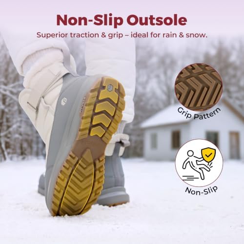 FitVille Snow Boots for Women Wide Width, Warm Fur Lined Winter Boots