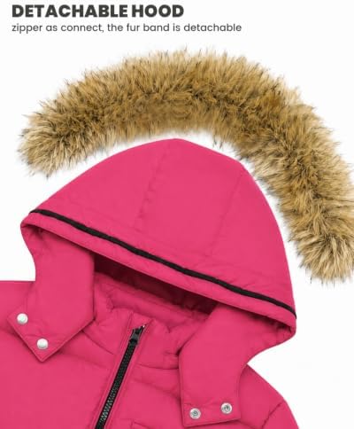 JiAmy Kids 2-Piece Snowsuit Puffer Jacket and Snow Pants