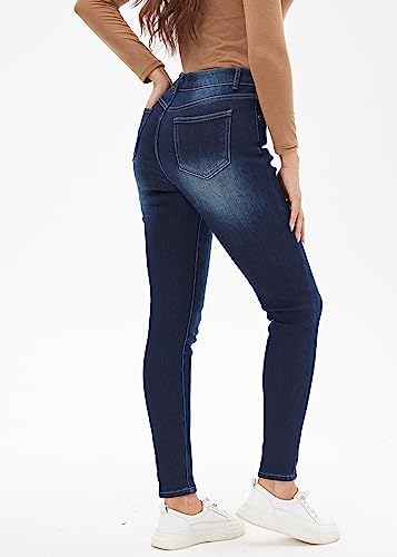 Yehopere Women's Winter Fleece Lined Jeans Slim Fit Warm Skinny High Waist Denim Jean