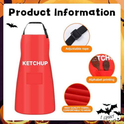 2 Set Halloween Ketchup and Mustard Costumes for Adults Couples