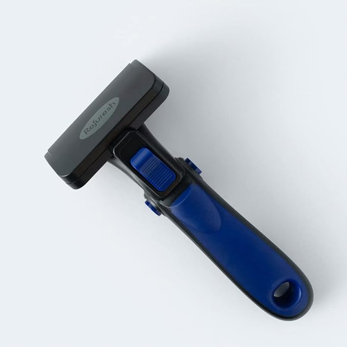 Deshedding Dog Brush for Long Hair (Medium,Blue) – Gentle Deshedding Tool for Dogs & Cats – Reduces Shedding, Without damaging Topcoat. Removes Loose Fur & Dead Undercoat.