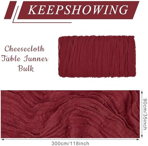2 Pack Cheesecloth Table Runner 10Ft Christmas Gauze Boho Table Runners for Wedding Decor Bridal Shower Decorations Baby Shower Party(35" x 120")