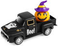 Vintage Halloween Truck Decor, Pumpkin Pickup for Farmhouse Tabletop