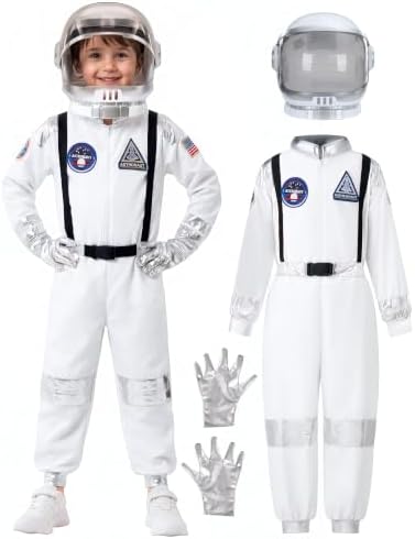 Spooktacular Creations Halloween Astronaut Costume for Kids, Unisex Astronaut Outfit, Toddler Pilot Jumpsuit for Themed Party