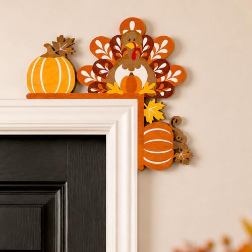 Qunclay 6 Pcs Fall Door Corner Decorations Fall Door Topper
