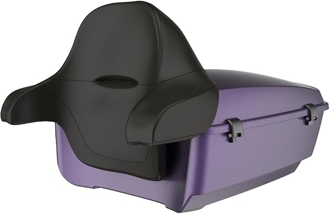 Advanblack 2025 RG Tour Trunk Pack Purple Abyss Denim King Tour Trunk Pack Luggage +Wrap-Around Backrest Pad for '97-'25 Harley Touring Road King Street Glide Electra Glide CVO models