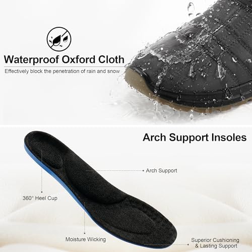 Winter Snow Boots for Women 2026: All-day Comfort Warm Fur Lined Mid Calf Hook Loop Waterproof Outdoor Shoes for Walking