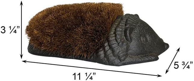 Esschert Design Hedgehog Boot Brush Set of 2, Cast Iron Outdoor Shoe Cleaning Brush with Coco Fiber Bristles, Decorative Boot Scraper for Entryway Porch Patio Garden Doorway