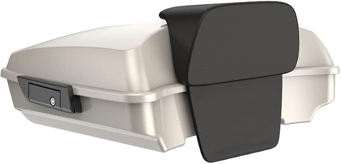 Advanblack Road Glide Tour Trunk Pack White Sand Pearl Razor Tour Trunk Pack Backrest Pad for '97-'25 Harley Touring Road King Street Glide Electra Glide CVO models