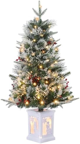 GAOMON 3FT Prelit Christmas Tree, Artificial Xmas Tree with Lighting Base