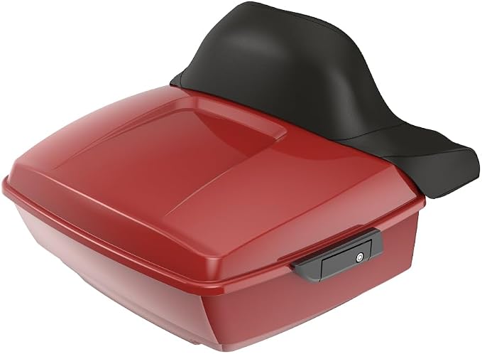 Advanblack Tour Trunk Pack Motorcycle King Tour Trunk Pack Luggage +Wrap-Around Backrest Pad for '97-'24 Harley Touring/Softail