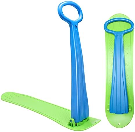 Snow Scooter Sled for Kids Winter Outdoor Sports, Fold-up Snowboard with Handlebar, Plastic Ski Scooter Lightweight & Wear-Resistant for Boys Girls, 36inch