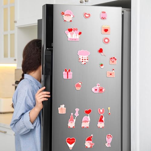 Valentine's Day Magnets for Refrigerator - Romantic Heart & Love Theme Magnetic Decor Set, Fun Kitchen & Office Accessories (Valentine's Day)