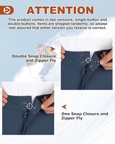 Outdoor Ventures Men's Fleece Lined Ski Snow Pants Waterproof Insulated