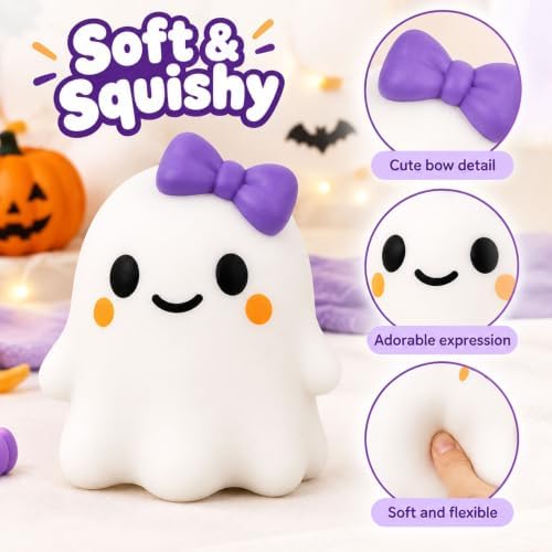 Halloween Ghost Squishy Toy, Cute White Ghost Squeeze Toy, A