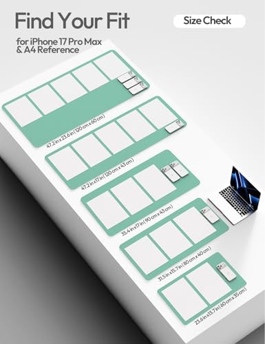 YSAGi Leather Desk Protector, Office Mat, Large Mouse Mat, Non-Slip PU Leather Blotter, Laptop Desk Pad, Waterproof Writing Pad for Office and Home (Green-Blue, 47.2" x 23.6")