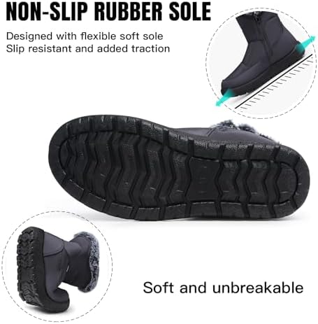 SHIBEVER Women's Winter Snow Boots: Waterproof Fur-Lined Ankle Booties