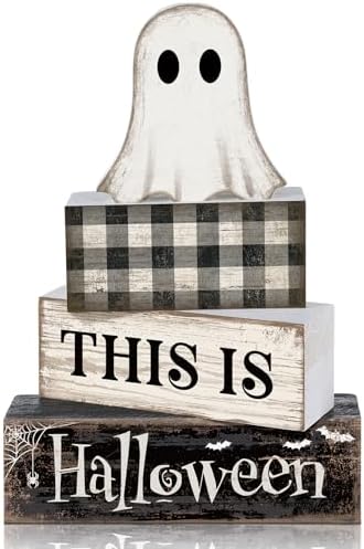 Lineshading 4 Pcs Halloween Table Decor For Home Ghost Tiered Tray Decor