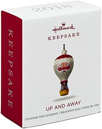 Hallmark Keepsake Mini Christmas Ornament 2018 Year Dated, Santa Hot Air Balloon Up and Away Miniature, 1.31"
