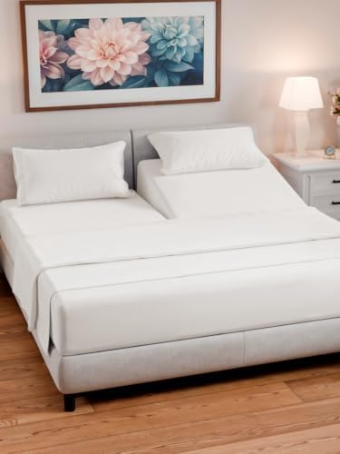 Flex Top Split Head King 4 Piece Sheet Set - Soft & Cooling - Antique White