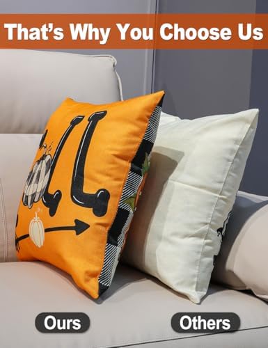 multiwins Fall Pillow Covers 20x20 4Pcs Double-Sided Print for Home Decor