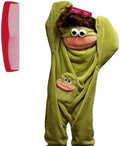 Adult Big Mouth Monster Onesie with Giant Comb, Funny Halloween Cosplay Outfit for Christmas Party Sleepwea