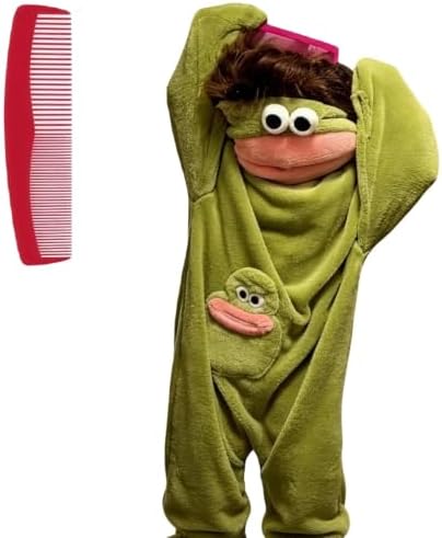 Adult Big Mouth Monster Onesie with Giant Comb, Funny Halloween Cosplay Outfit for Christmas Party Sleepwea