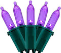 YULETIME 200 Purple LED Christmas Lights, 66 ft Green Wire UL String Light