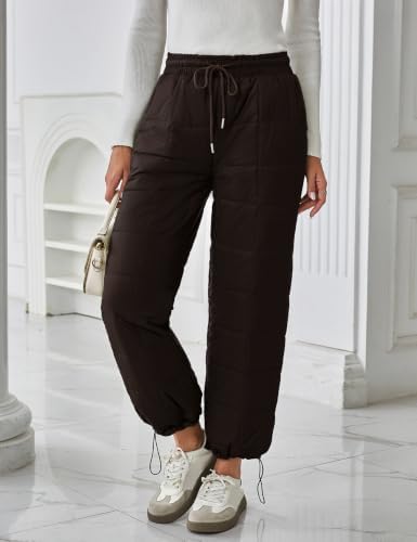Flygo Women Winter Pants Lightweight Quilted Puffy Baggy Snow Pants