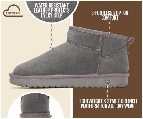 Project Cloud 100% Genuine Leather Womens Boots Ankle Boots for Women Shoes
