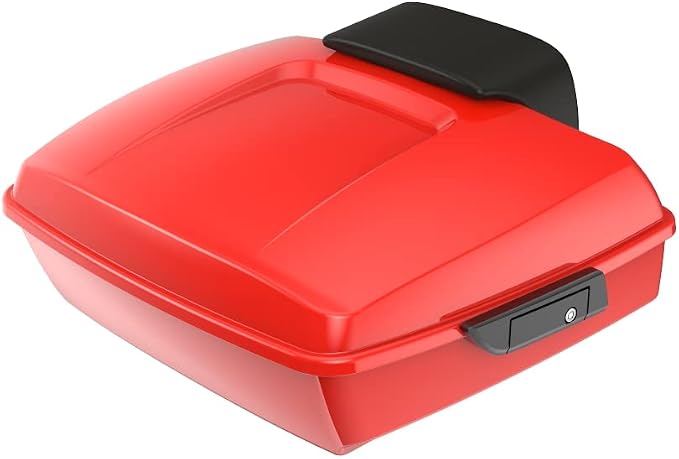 Advanblack Road Glide Tour Trunk Pack Performance Orange Chopped Tour Trunk Pack Backrest Pad for '97-'25 Harley Touring Road King Street Glide Electra Glide CVO models
