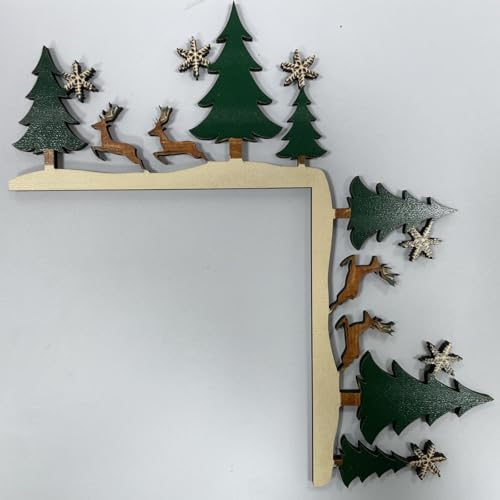 Christmas Door Topper Holiday Home Decor Funny Snowman Santa Claus Top Door Frame Corner Sign Decorations, Windows Walls DIY Craft for Christmas Party Ornament (Christmas Trees)