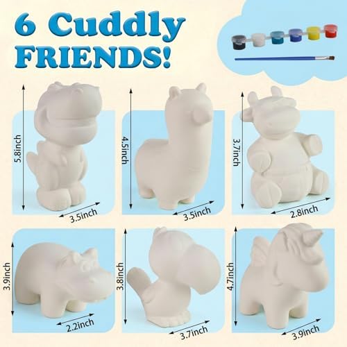 LovesTown Squeeze Painting Kit, 6 PCS Squeeze Toys DIY Animal Paint